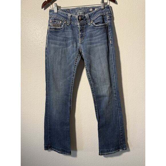 Miss Me Mid-rise Easy Boot Jeans Women’s Size 31 Stretch Embellished Bling Y2K - Picture 2 of 8